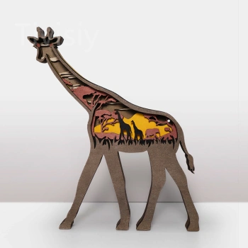HOT SALE🔥-Giraffe Wooden Carving Light, Suitable For Bedroom, Bedside, Desk, Exquisite Night Light